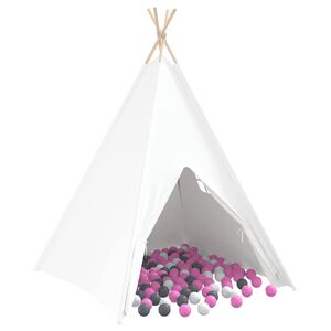 vidaXL Teepee stan Biela 120 x 120 x 150 cm Tkanina a plast