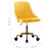 vidaXL Otočn&aacute; kancel&aacute;rska stolička žlt&aacute; zamatov&aacute;