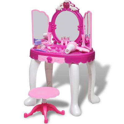 Detský toaletný stolík s 3 zrkadlami a svetelnými/zvukovými efektmi