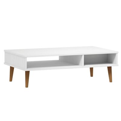 vidaXL Konferenčný stolík MOLDE, biely 100x55x31 cm, borovicový masív