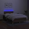 vidaXL Boxspring posteľ s matracom a LED tmavohned&aacute; 120x190 cm l&aacute;tka