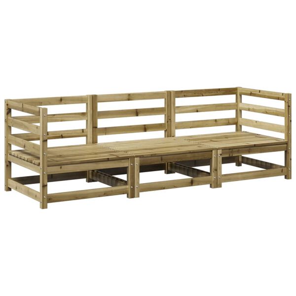 vidaXL 3-dielna z&aacute;hradn&aacute; s&uacute;prava pohoviek impregnovan&aacute; borovica