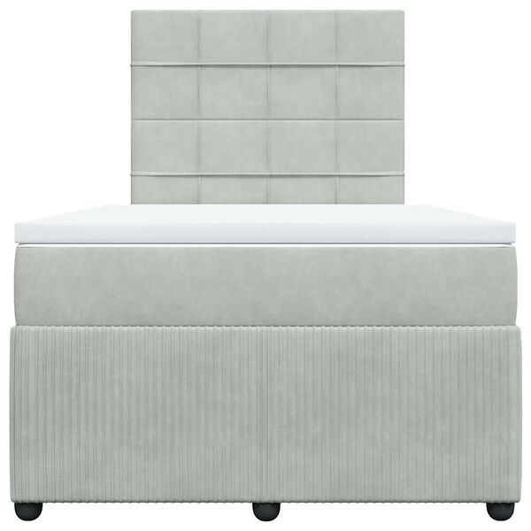 vidaXL Posteľn&yacute; r&aacute;m boxsping s matracom bledosiv&yacute; 120x200 cm zamat