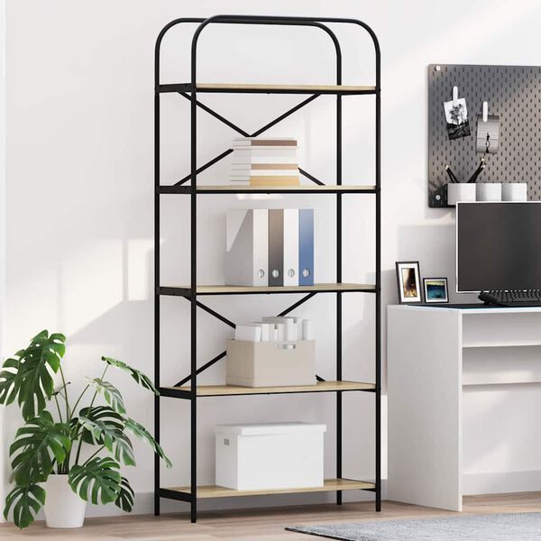 vidaXL Reg&aacute;l na knihy Sonoma dub 80 x 30 x 183 cm Kompozitn&eacute; drevo