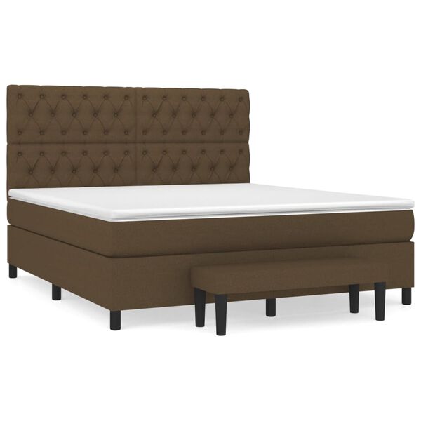 vidaXL Boxspring posteľ s matracom tmavohned&aacute; 160x200 cm l&aacute;tka