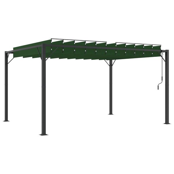 vidaXL Gazebo s lamelovou strechou Zelen&aacute; 3 x 4 x 2,14 m