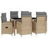 vidaXL Z&aacute;hradn&aacute; jed&aacute;lensk&aacute; s&uacute;prava 7 pcs Beige a svetlo &scaron;ed&aacute;