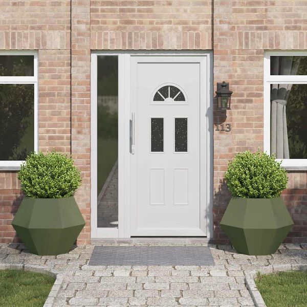 vidaXL Hrantík 2 pcs Olivová zelená 75 x 75 x 60 cm Oceľ