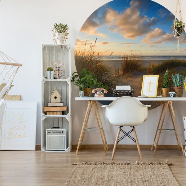 WallArt Kruhová tapeta Beachlife 142,5 cm