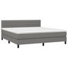 vidaXL Boxspring posteľ s matracom tmavosiv&aacute; 160x200 cm l&aacute;tka
