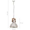 vidaXL Industri&aacute;lna z&aacute;vesn&aacute; lampa 25 W strieborn&aacute; 30 cm okr&uacute;hla E27