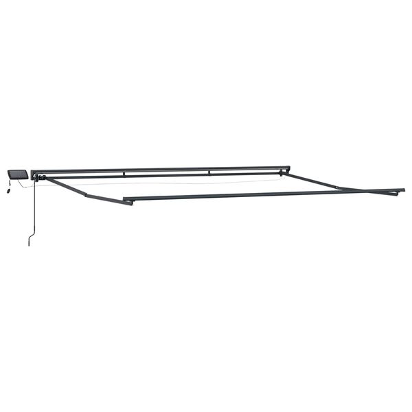 vidaXL Ručn&yacute; r&aacute;m mark&iacute;zy s LED Biely 4 x 2 m Polyester s PU povrchom