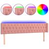 vidaXL Čelo postele s LED ružov&eacute; 183x16x78/88 cm zamat