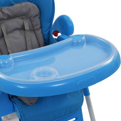 vidaXL Vysoká detská jedálenská stolička modrá a sivá