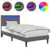 vidaXL R&aacute;m postele s LED p&aacute;sikmi Siv&aacute; 80 x 200 cm Umel&aacute; koža
