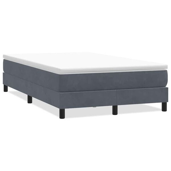 vidaXL Posteľný rám boxspring bez matracom tmavosivý 120x220 cm zamat