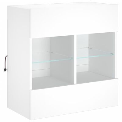 vidaXL TV nástenná skrinka s LED svetlami biela 58,5x30x60,5 cm