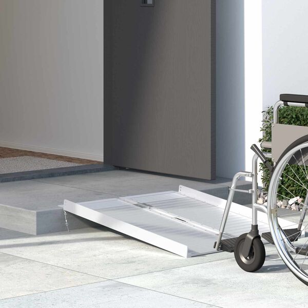 vidaXL Ramp for wheelchair 270 kg Strieborn&aacute; 92 x 73 x 5 cm Hlin&iacute;k