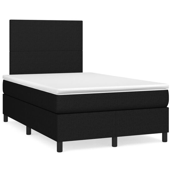 vidaXL Boxspring posteľ s matracom čierna 120x190 cm l&aacute;tka