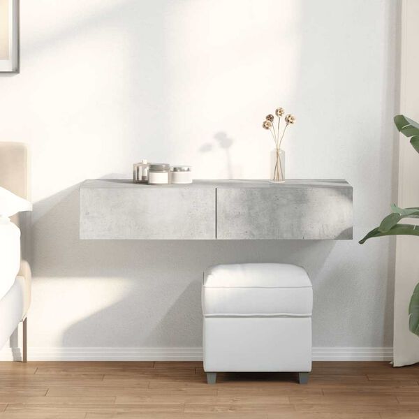 vidaXL N&aacute;stenn&aacute; polica so z&aacute;suvkami bet&oacute;novo siv&aacute; kompozitn&eacute; drevo