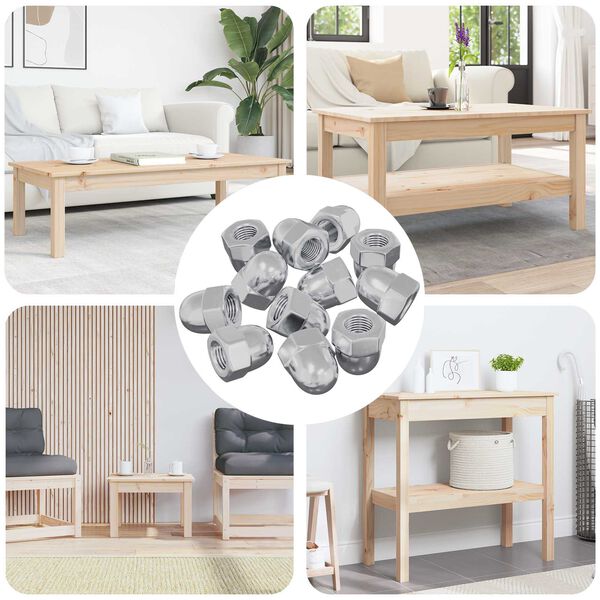 vidaXL Matica 12 pcs Strieborn&aacute; M6 x 10 mm Železo