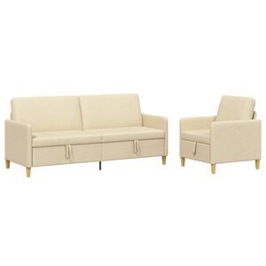 vidaXL S&uacute;prava pohovky s &uacute;ložn&yacute;m priestorom 2 ks Kr&eacute;mov&aacute; Polyester