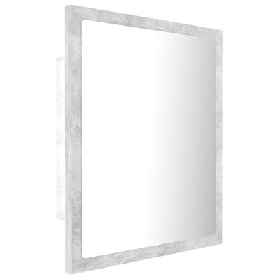 vidaXL Kúpeľňové zrkadlo s LED, betónovo sivé 40x8,5x37cm,drevotrieska