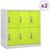 vidaXL Uzamykacie skrinky 2 ks bledosiv&eacute; a zelen&eacute; 90x45x92,5 cm oceľov&eacute;