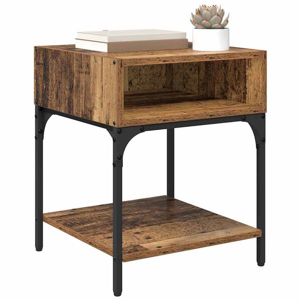 vidaXL Nočn&yacute; stol&iacute;k Star&eacute; drevo 40 x 40 x 50 cm Kompozitn&eacute; drevo