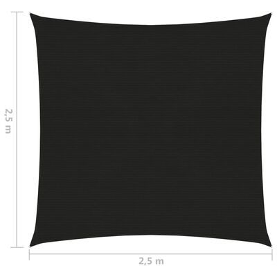 vidaXL Tieniaca plachta 160 g/m² čierna 2,5x2,5 m HDPE