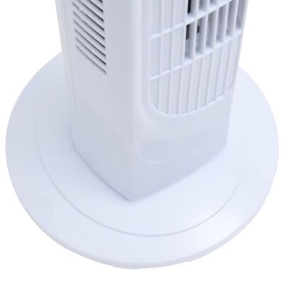 vidaXL Vežový ventilátor s diaľkovým ovládaním a časovačom Φ24x80 cm biely