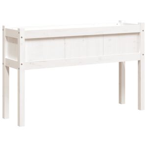 vidaXL Z&aacute;hradn&yacute; kvetin&aacute;č s nohami biely 110x31x70 cm mas&iacute;vna borovica