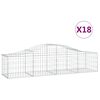 vidaXL Obl&uacute;kov&yacute; gabionov&yacute; k&ocirc;&scaron; 18 ks 200x50x40/60 cm pozinkovan&eacute; železo