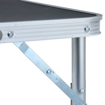 vidaXL Skladací kempingový stôl sivý 60x45 cm hliníkový