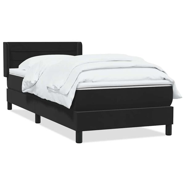 vidaXL Posteľn&yacute; r&aacute;m boxspring s matracom čierny 80x220 cm zamat