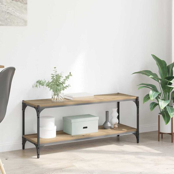 vidaXL TV skrinka Remeseln&yacute; dub 100x33x41cm Inžinierske drevo a železo