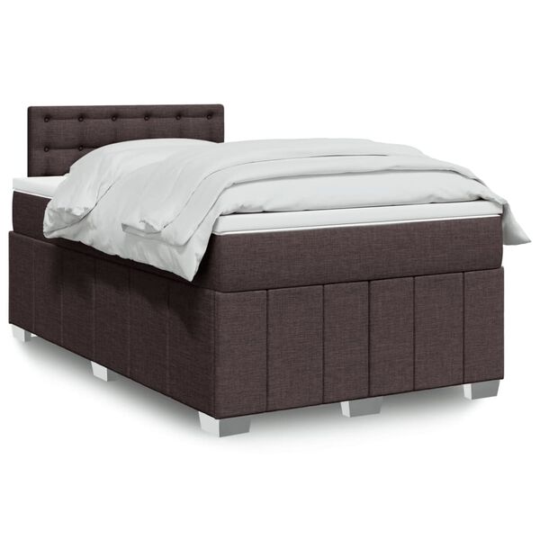 vidaXL Boxspring posteľ s matracom tmavohned&aacute; 120x190 cm l&aacute;tka