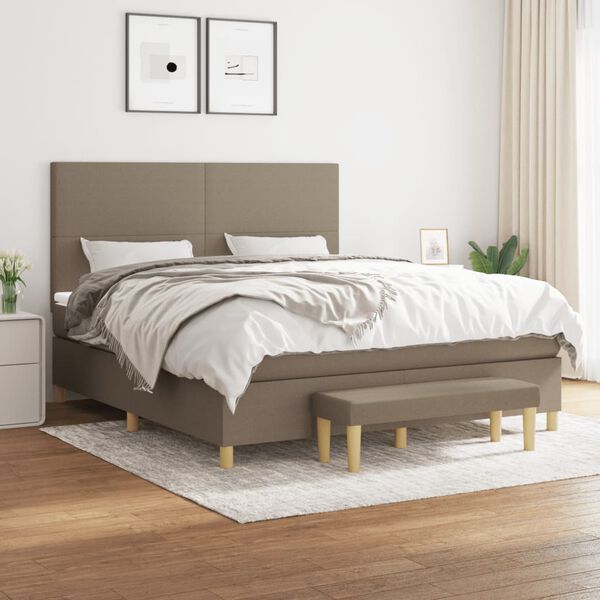 vidaXL Posteľn&yacute; r&aacute;m boxspring s matracom sivohned 180x200 cm l&aacute;tka