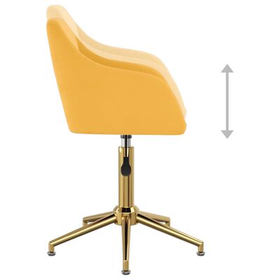 vidaXL Otočná kancelárska stolička žltá zamatová