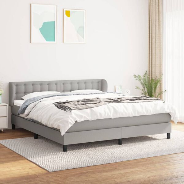 vidaXL Boxspring posteľ s matracom bledosiv&aacute; 180x200 cm l&aacute;tka