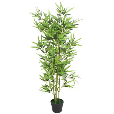 vidaXL Umelá rastlina, bambus s kvetináčom 120 cm, zelený
