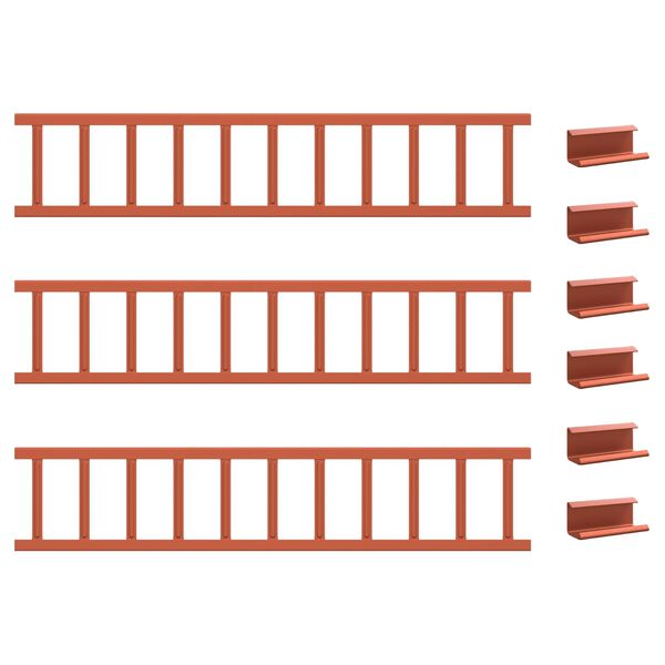 vidaXL Str&aacute;žca snehu na streche Červen&aacute; 300 x 2,5 x 20 cm Oceľ