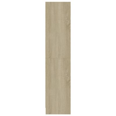 vidaXL Knižnica, 3 police, biela+sonoma 60x24x109 cm, kompozitné drevo