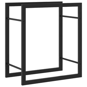 vidaXL Stojan na krbov&eacute; drevo matn&yacute; čierny 50x28x56 cm oceľ