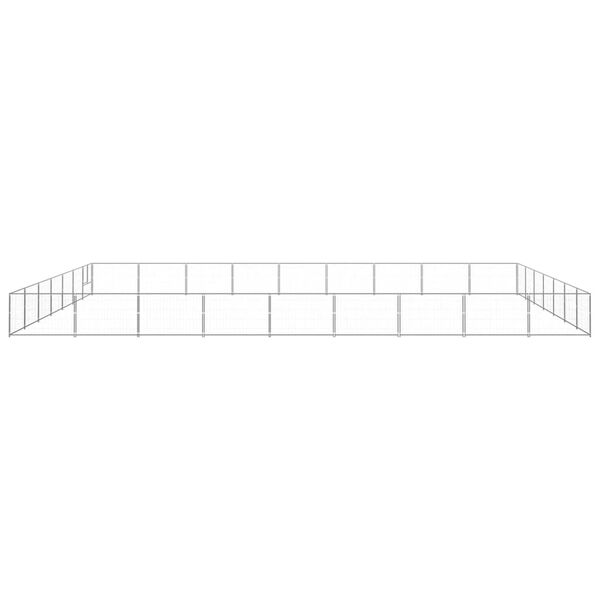 vidaXL Koterec pre psov strieborný 63 m² oceľ