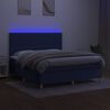 vidaXL Posteľ boxsping s matracom a LED modr&aacute; 160x200 cm l&aacute;tka