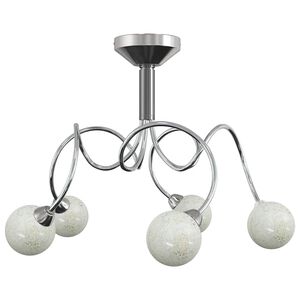 vidaXL Stropn&aacute; lampa s guľat&yacute;mi sklenen&yacute;mi tienidlami na 5 LED G9