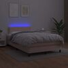 vidaXL Boxspring posteľ+matrac a LED, kapuč&iacute;nov&aacute; 120x190cm, umel&aacute; koža