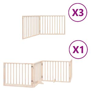 vidaXL Br&aacute;na pre psa s dverami sklad. 10 panelov 800 cm topoľov&eacute; drevo