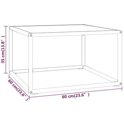 vidaXL Konferenčný stolík, čierny, biele mramorové sklo 60x60x35 cm